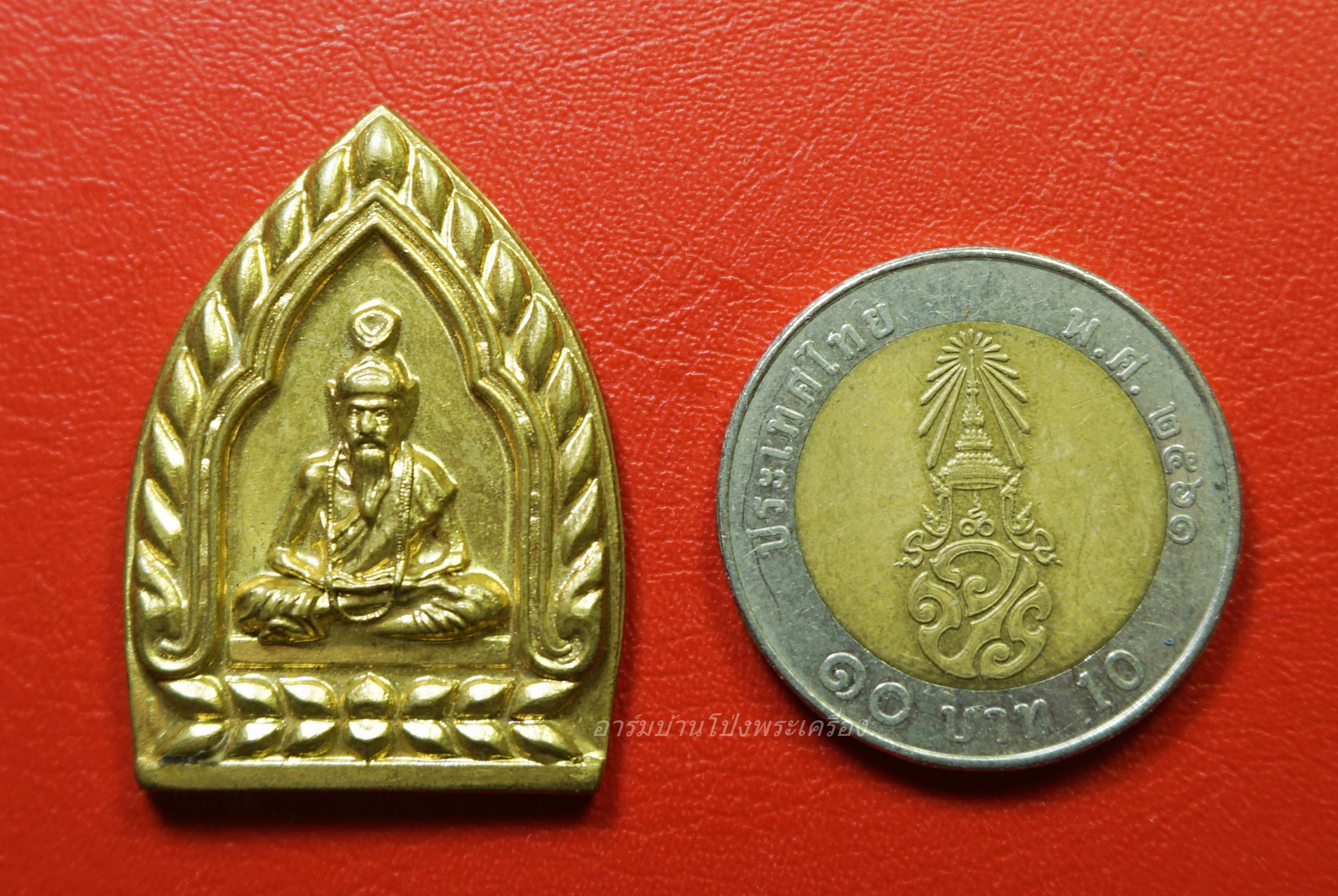 เจ้าสัว ปู่ฤาษีเศรษฐี อาจารย์แดง วัดป้อมรามัญ หลังยันต์ห้าแถว เนื้อฝาบาตร(องค์ที่1)