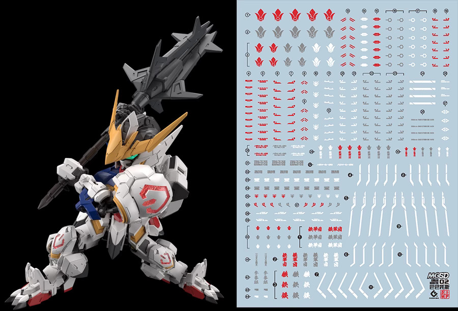 213 Water Decal MGSD Gundam Barbatos ยี่ห้อ S.I.M.P. Model Decal