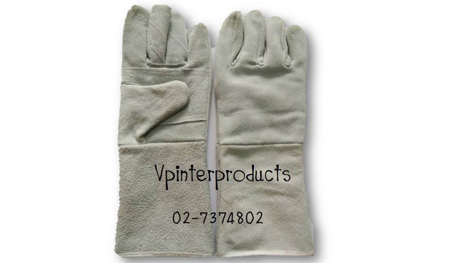 ถุงมือหนังแบบยาว มีซับในกันความร้อน ยาว 14 นิ้ว ราคาขายส่ง 150 บาท
