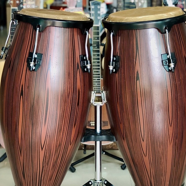 กลองทอมบ้า ลายไม้ EBONY ครบชุดพร้อมขาตั้ง แถมฟรี ไม้กลอง 1 คู่