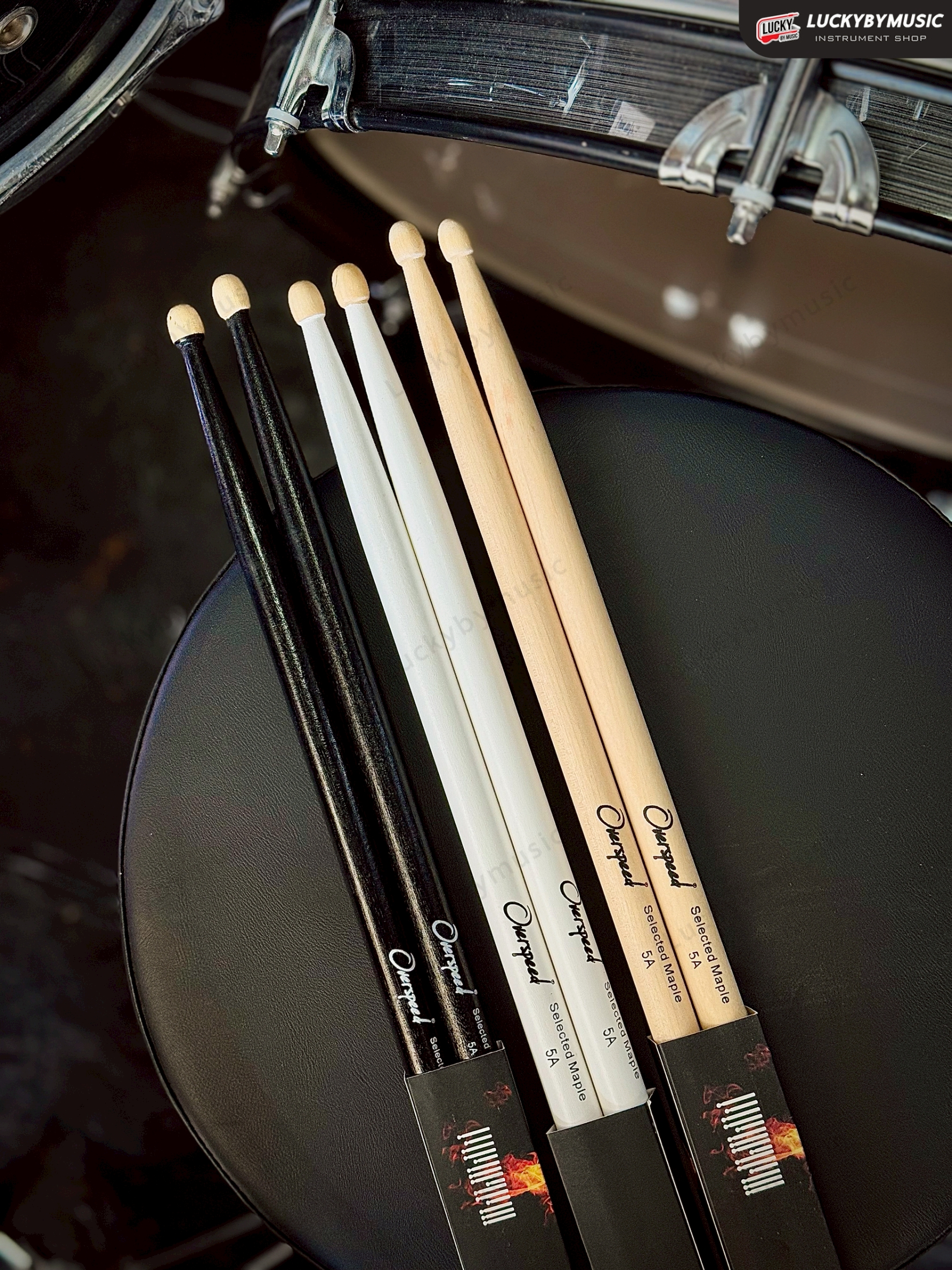 ไม้กลอง Overspeed 5A ไม้เมเปิ้ลคัดเกรด คุณภาพดี ขนาดมาตรฐาน น้ำหนักเบา ไม่เมื่อย เสียงดี