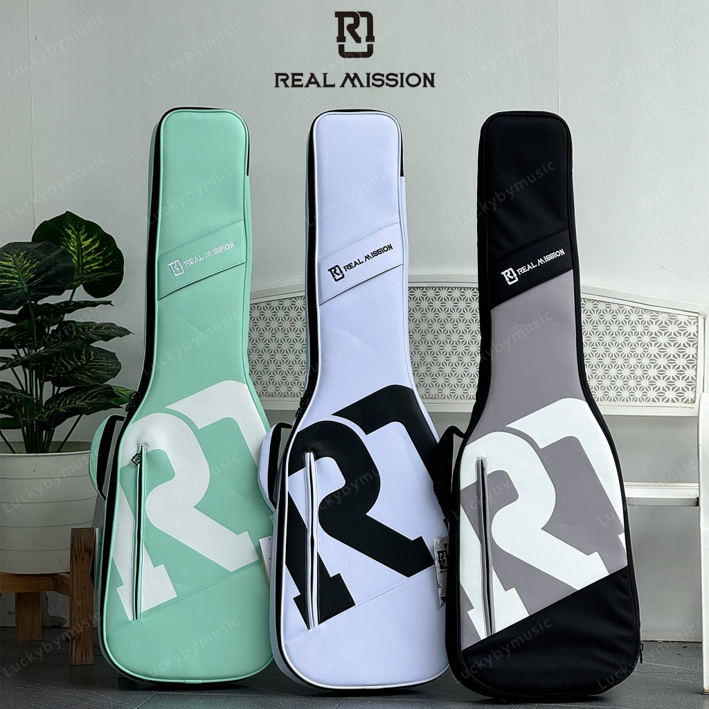 ซอฟเคสเบส Real Mission ฟองน้ำหนา Soft Case กระเป๋ากีต้าร์เบส มีหมอนรองคอ ป้องกันการกระแทกอย่างดี