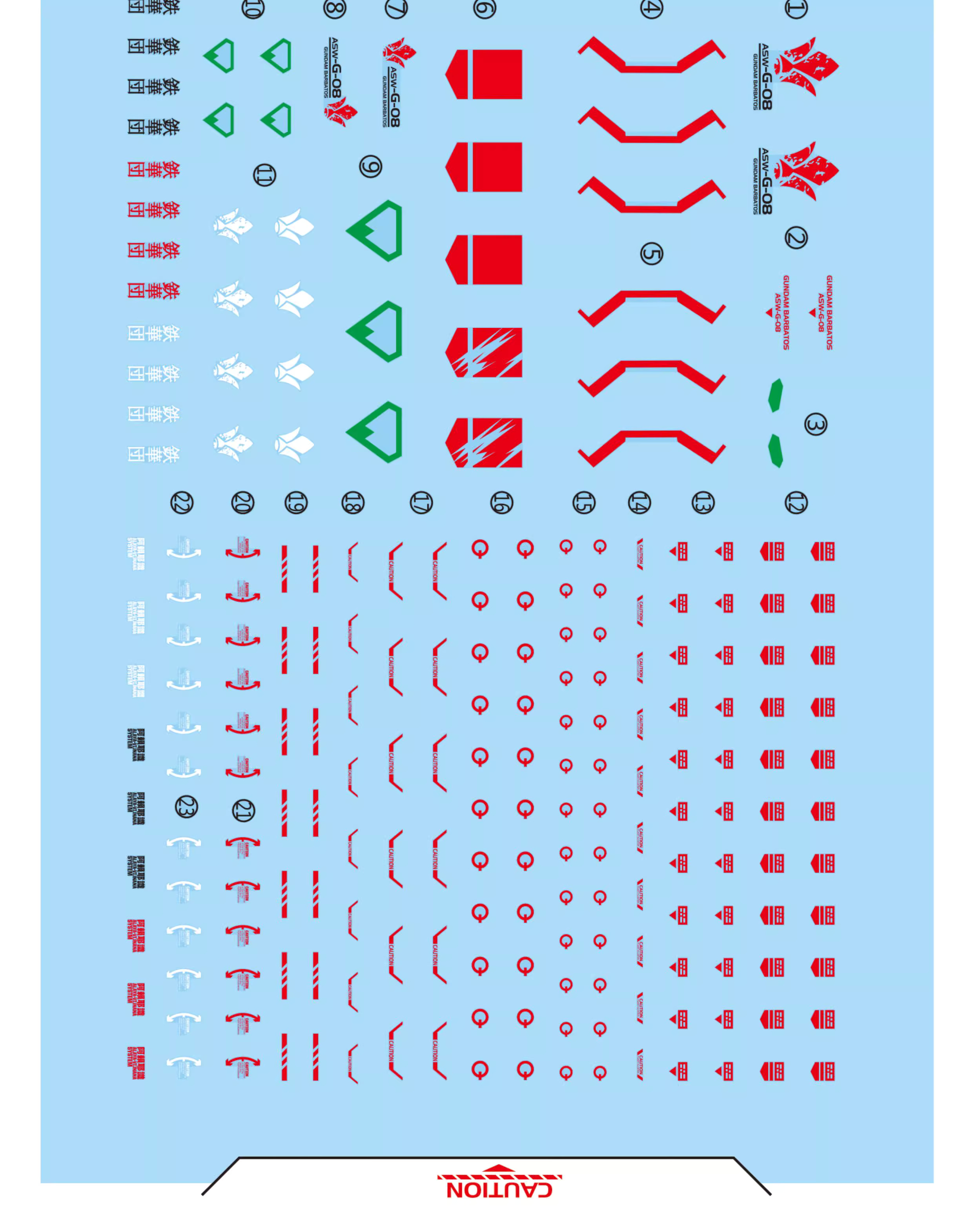 Decal 013 HG1/144 Gundam Bartbatos Lupus Rex ยี่ห่อ X-Y model