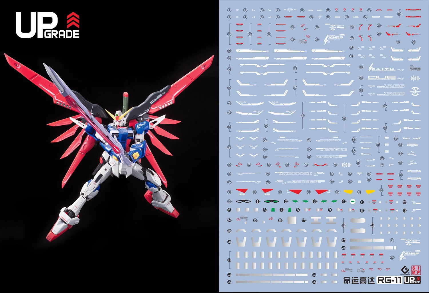 233 Water Decal RG 1/144 Gundam Destiny ยี่ห้อ S.I.M.P. Model Decal