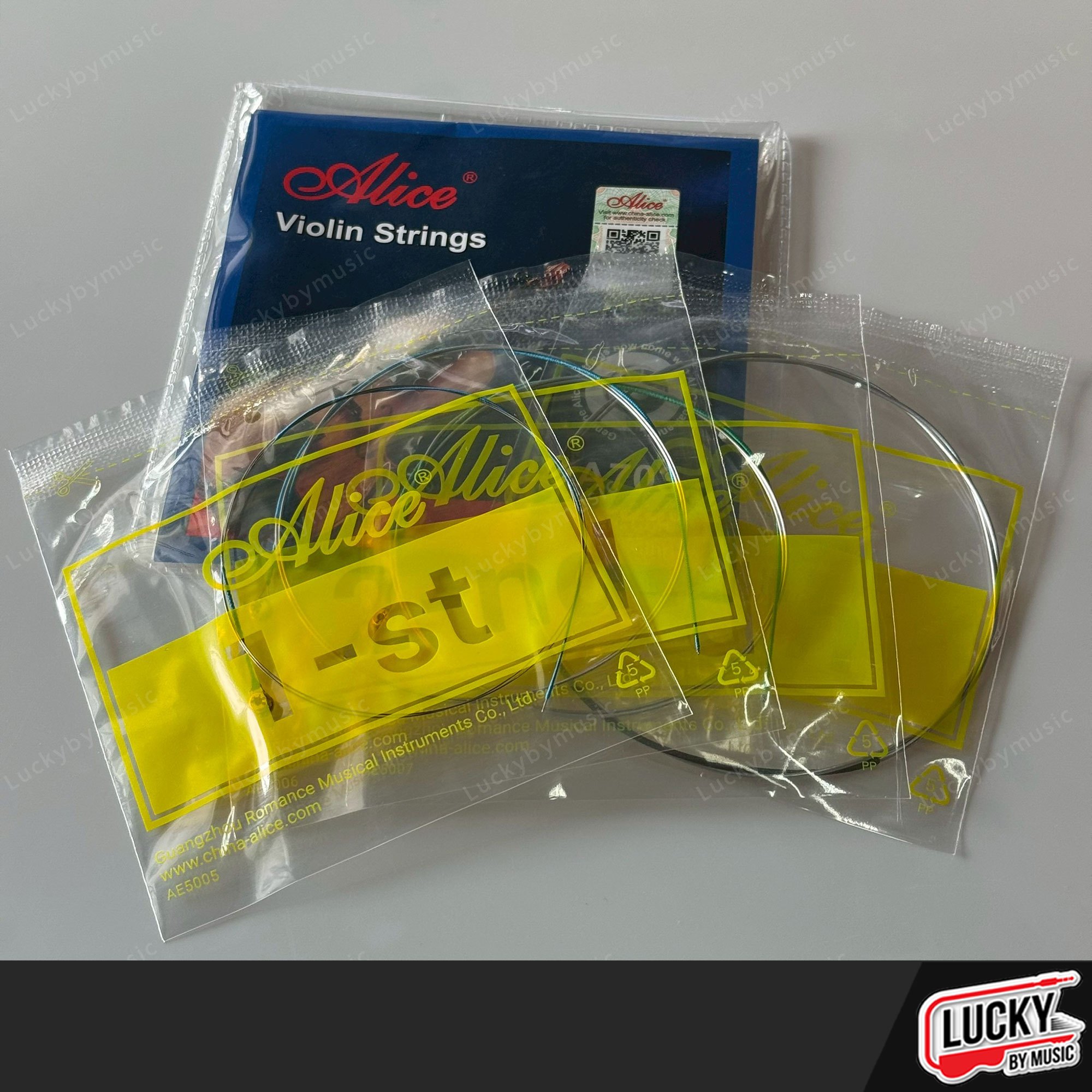 สายไวโอลิน Alice A703 Violin strings ครบชุดพร้อมใช้งาน สายทำจากไนล่อน สินค้าแท้คละแพคเกจ