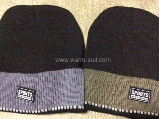 หมวกทอไหมพรม 2 ชั้นบุวูลด้านใน