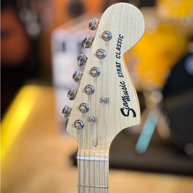 กีต้าร์ไฟฟ้า Siam music SM-02-F (BL) คอขาว HSS สีฟ้า เล่นได้หลายแนว FREE!! กระเป๋า สายแจ็ค ปิ๊ก2 คันโยก ประแจ