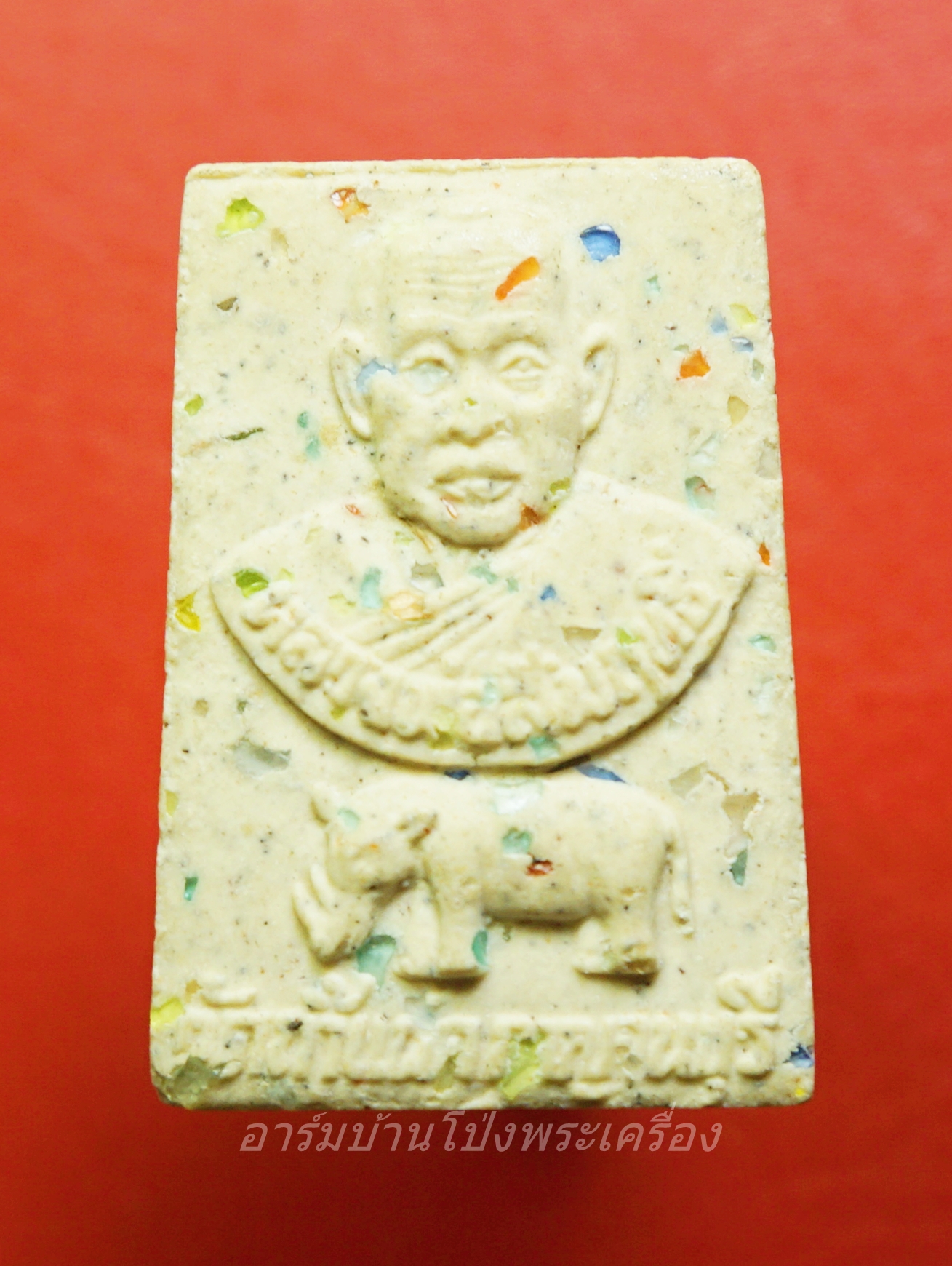 หลวงพ่อสัมฤทธิ์ วัดถ้ำแฝด จ.กาญจนบุรี สมเด็จ ฝังพลอย(องค์ที่1)