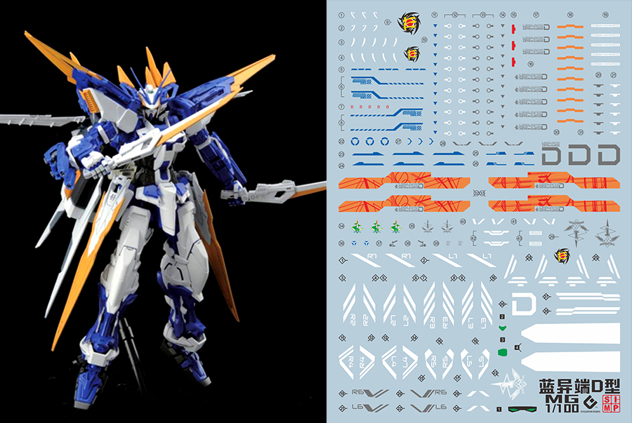 112 Water Decal MG1/100 Astray Blue Frame D ยี่ห่อ S.I.M.P. Model Decal