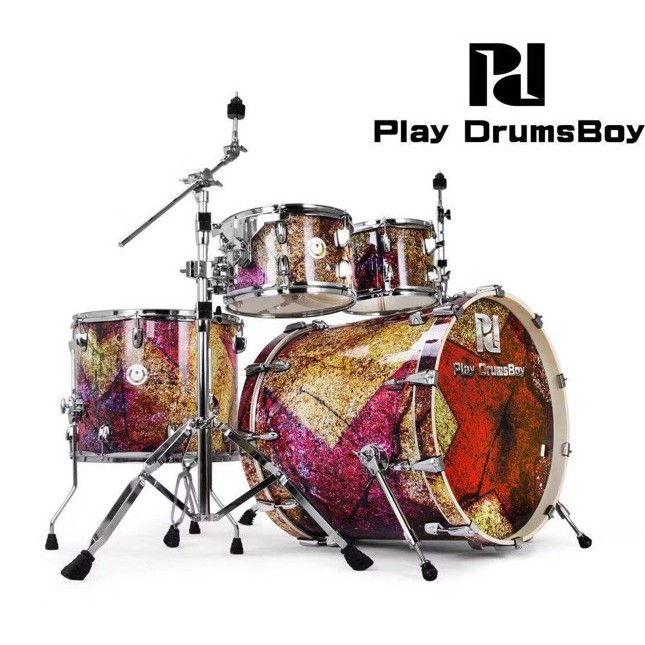 กลองชุดใหญ่ ดีไซด์สวย มีเอกลักษณ์เฉพาะตัว Play Drums Boy รุ่น Playboy Series สี Vintage Blue and Yellow