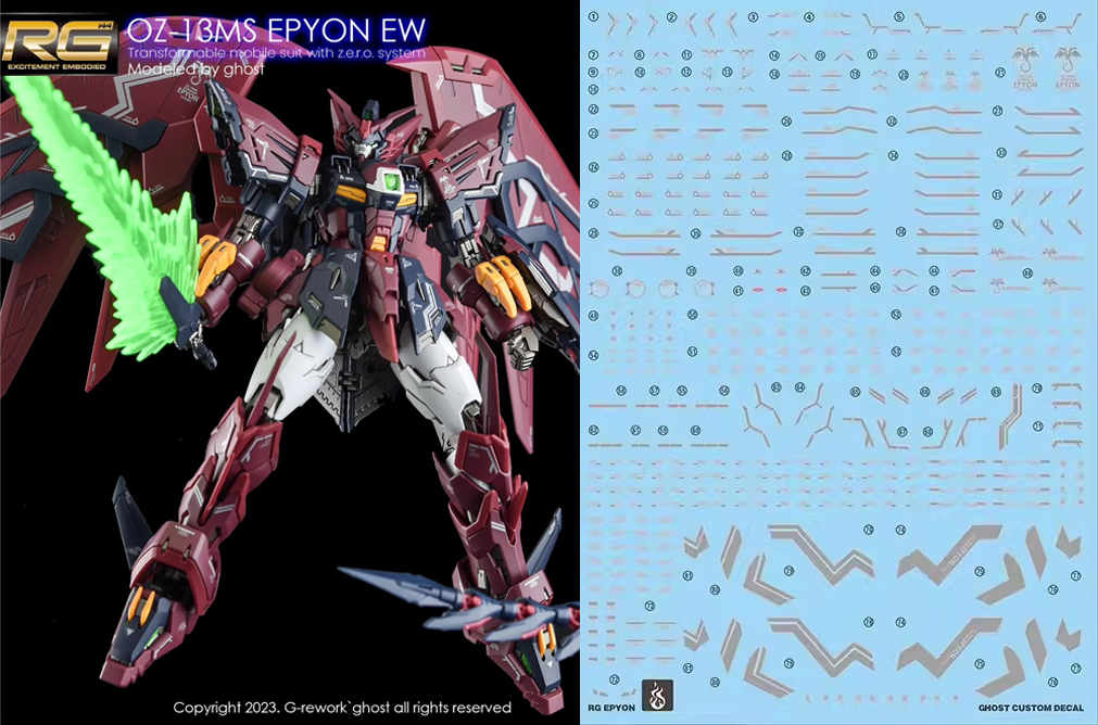 Water Decal 176 RG1/144 Gundam Epyon ยี่ห้อ Ghost Decal