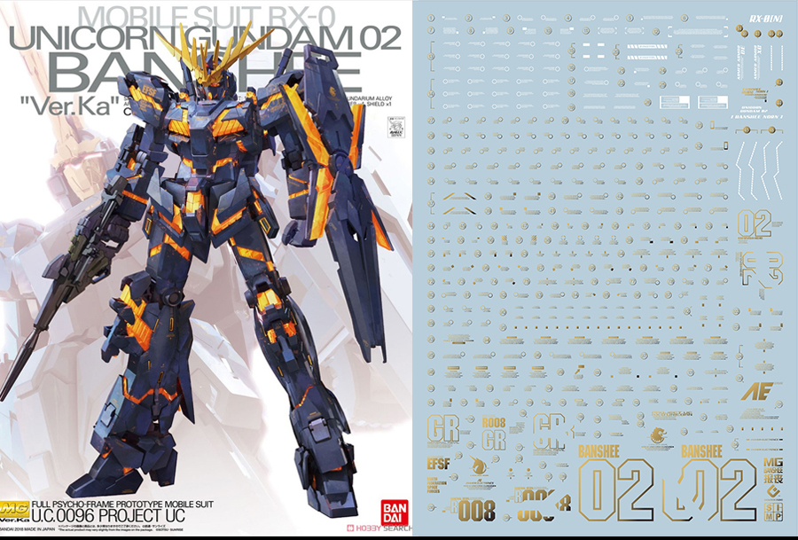 107 Water Decal MG1/100 Gundam Banshee Ver.KA ยี่ห่อ S.I.M.P. Model Decal