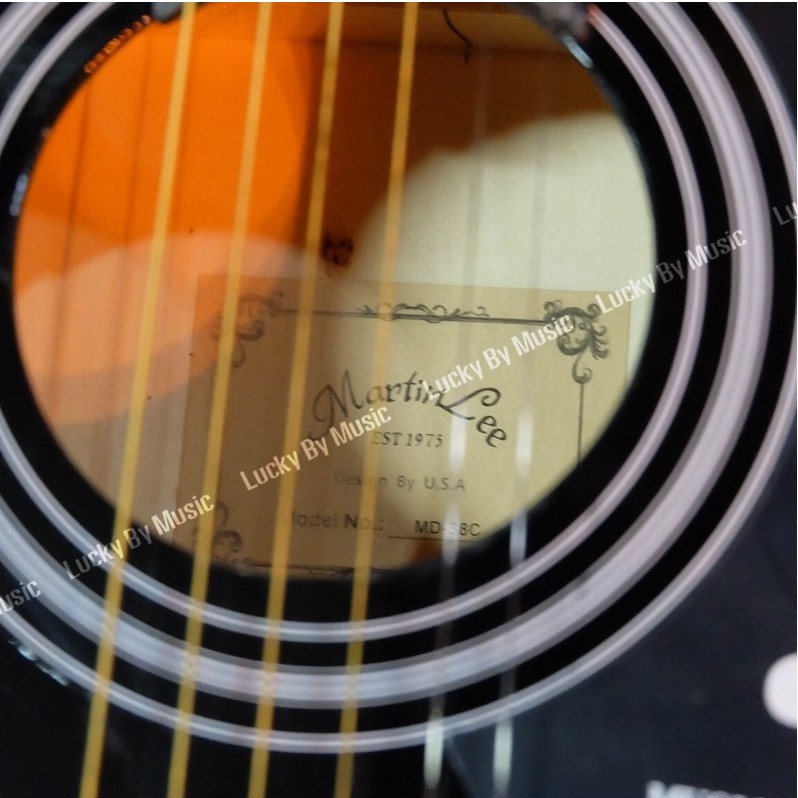 กีต้าร์โปร่ง Martin Lee 38" สีดำ**มีเหล็กดามคอ** ลูกบิดโครเมียมแถมฟรี ปิ๊ก ที่เก็บปิ๊ก และใบคอร์ด เก็บเงินปลายทางได้