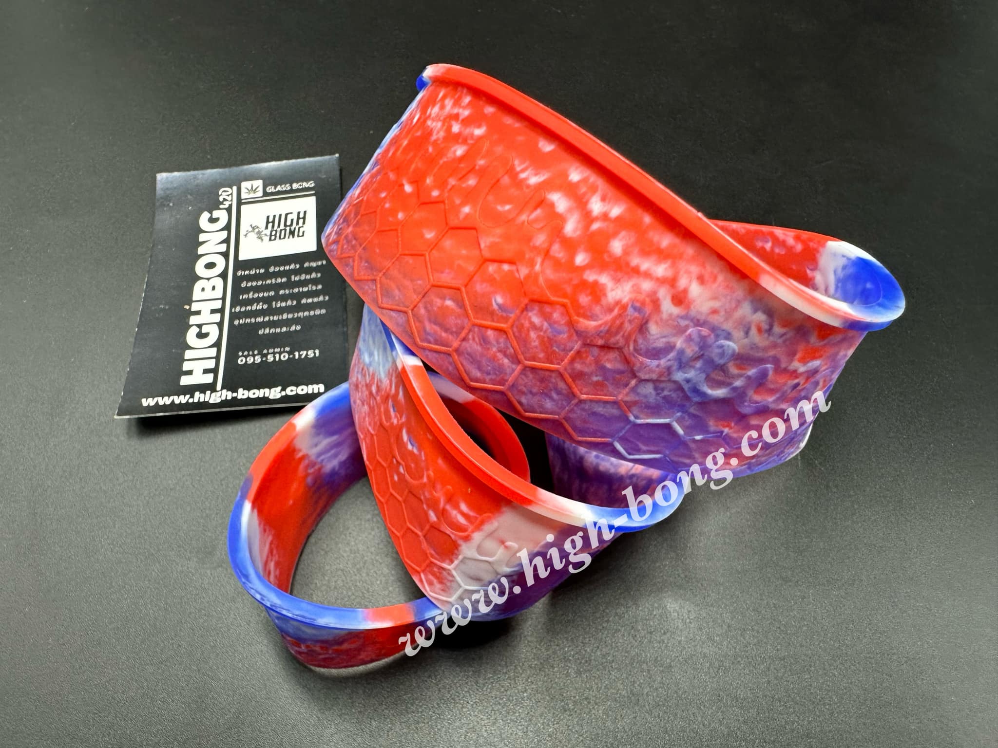 ยางซิลิโคนครอบฐานบ้อง (Red+Blue+White)
