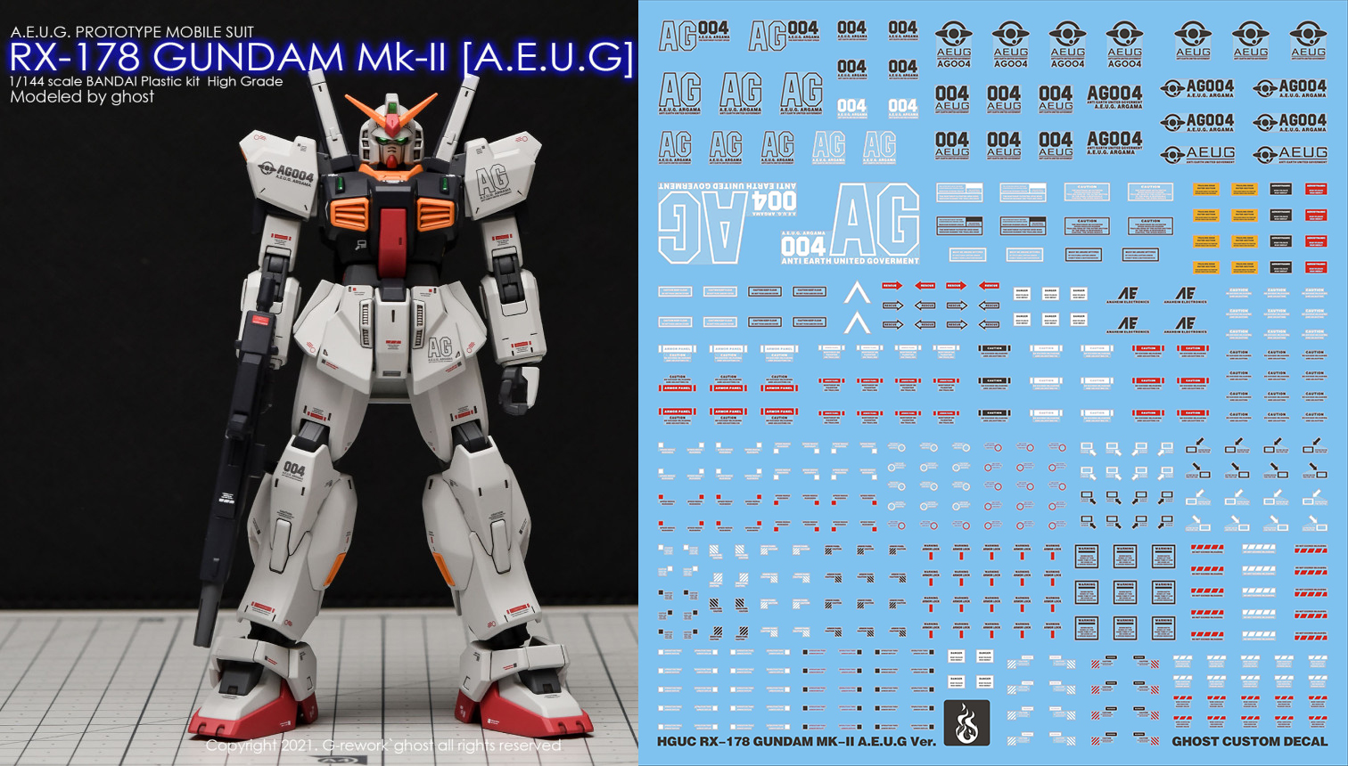 Water Decal 091 HG1/144 Gundam MKII ยี่ห่อ Ghost-Decal