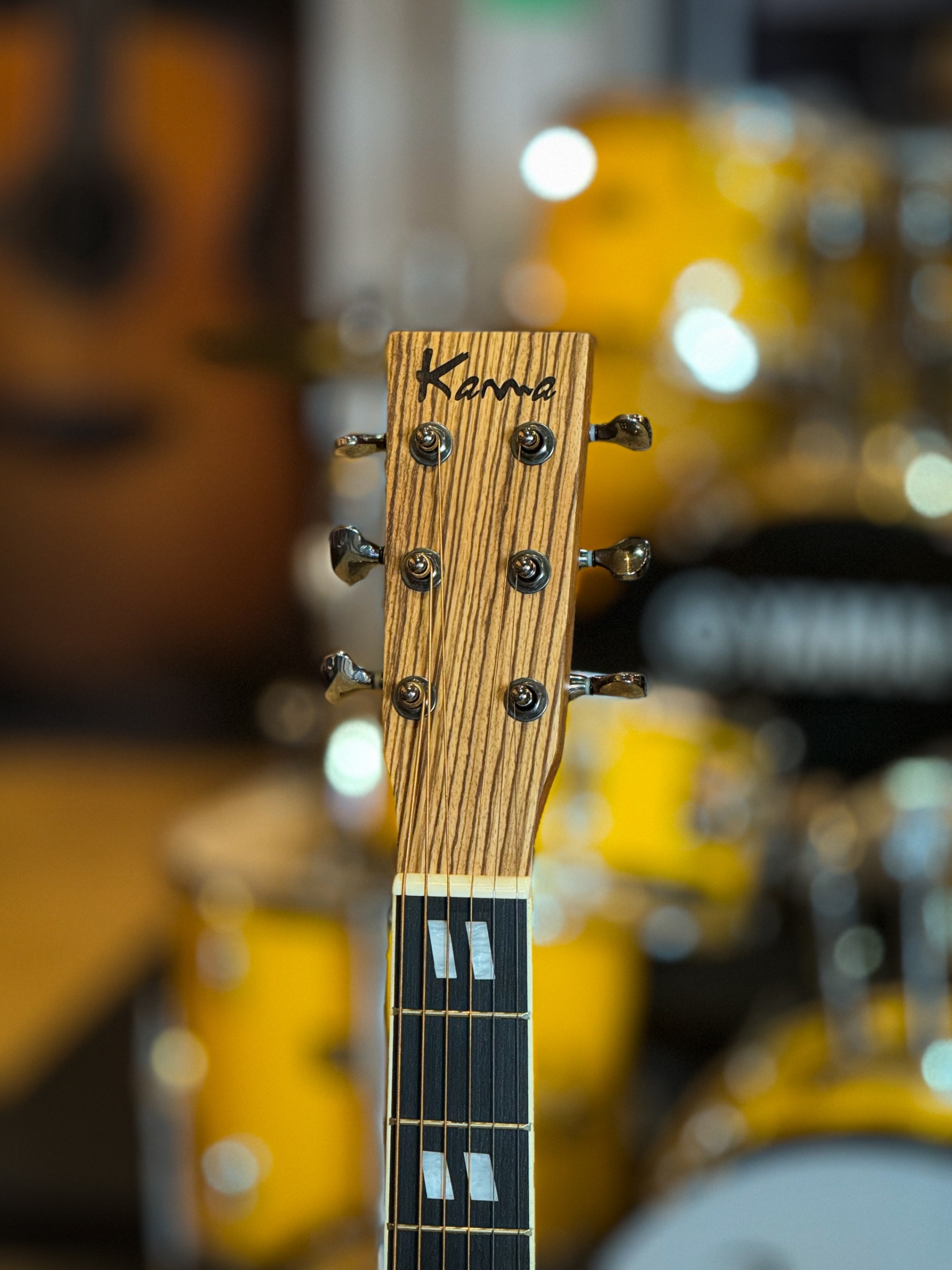 กีต้าร์โปร่ง KAMA K-4120 โปร่งไฟฟ้า EQ LC-5 ไม้ Zebra 41 นิ้ว ฟรี กระเป๋าnamiเทา คาโป้ ปิ๊ก4อัน ใบคอร์ด