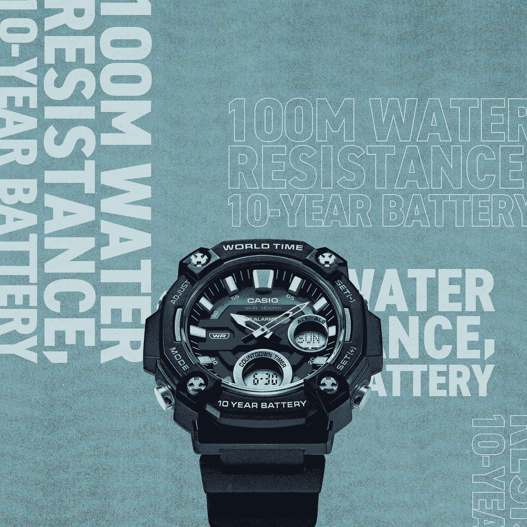AEQ-120W-1AV l CASIO สายเรซิ่น