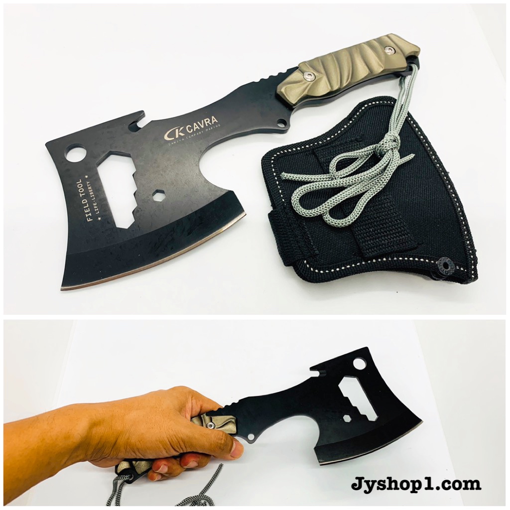 ขวาน ขวานเดินป่า CK Cavra Field Tool (แถมอุปกรณ์ดำรงชีพ)