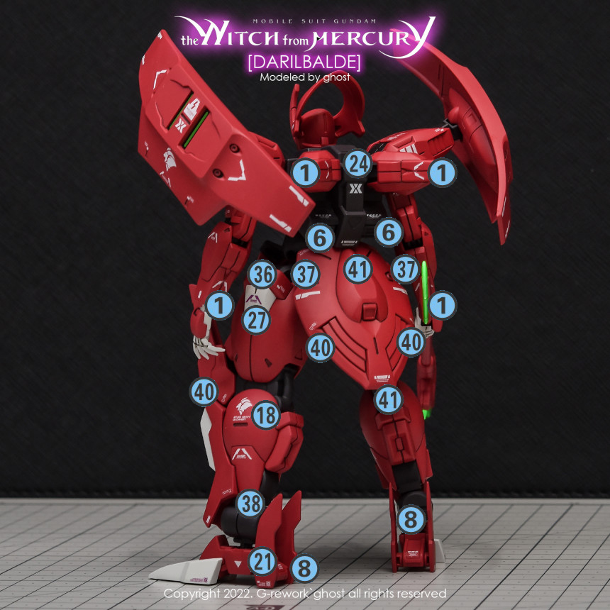 Water Decal 144 HG1/144 DARILBALDE ยี่ห่อ Ghost-Decal