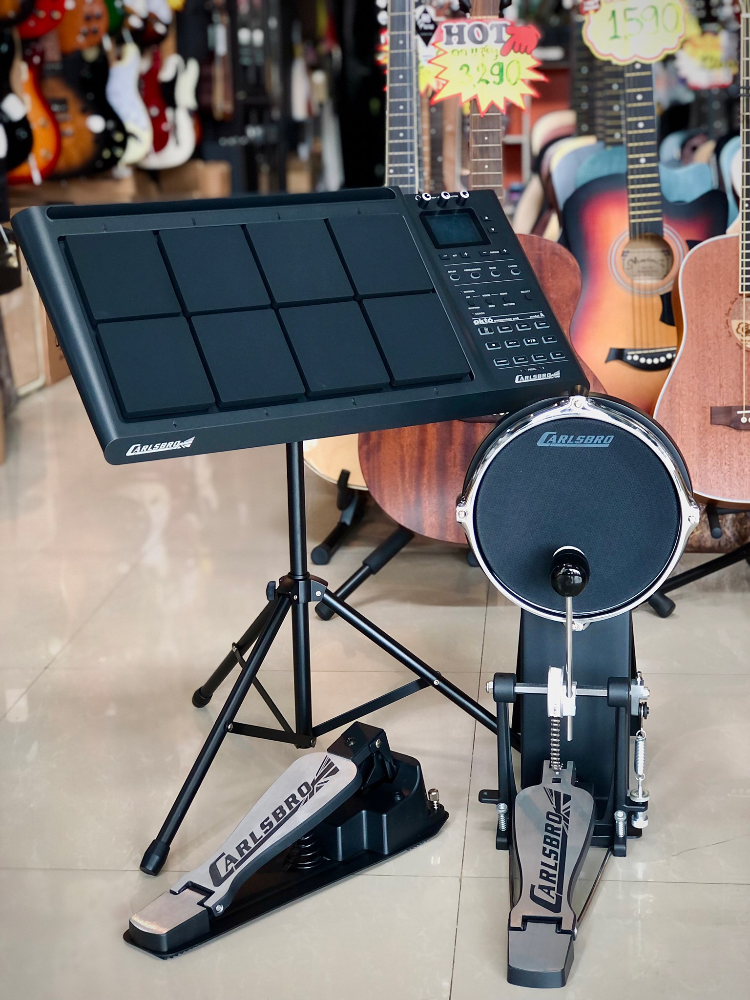 Carlsbro กลองแพด OKTO-A กลองไฟฟ้า พร้อมเซ็ทให้เลือก Pedal,กระเดื่อง,Hihat+ประกันศูนย์ 1 ปี ฟรี กระเป๋า ไม้กลอง Adapter