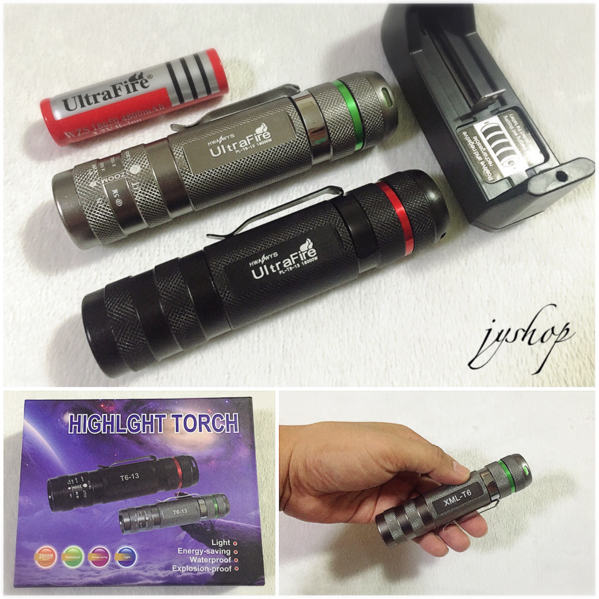 ไฟฉายชาร์จ Ultrafire PL-T6-13 18000W