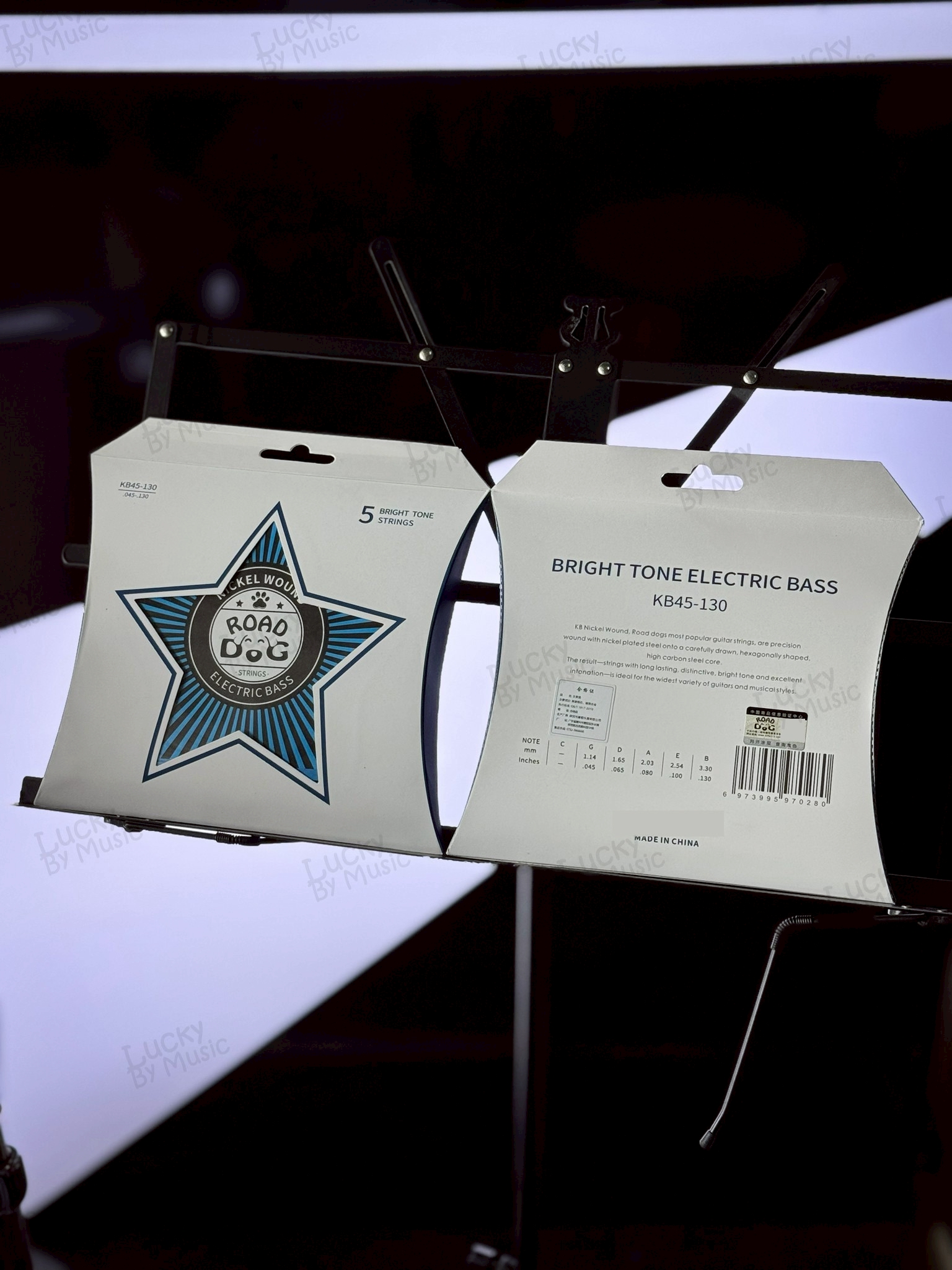 ROAD DOG สายเบสเคลือบกันสนิม 5 สาย KB45-130 ( 0.45-130 ) 5 Nickel-plated wire winding 5 Strings Bass เสียงใส ไบร์ท
