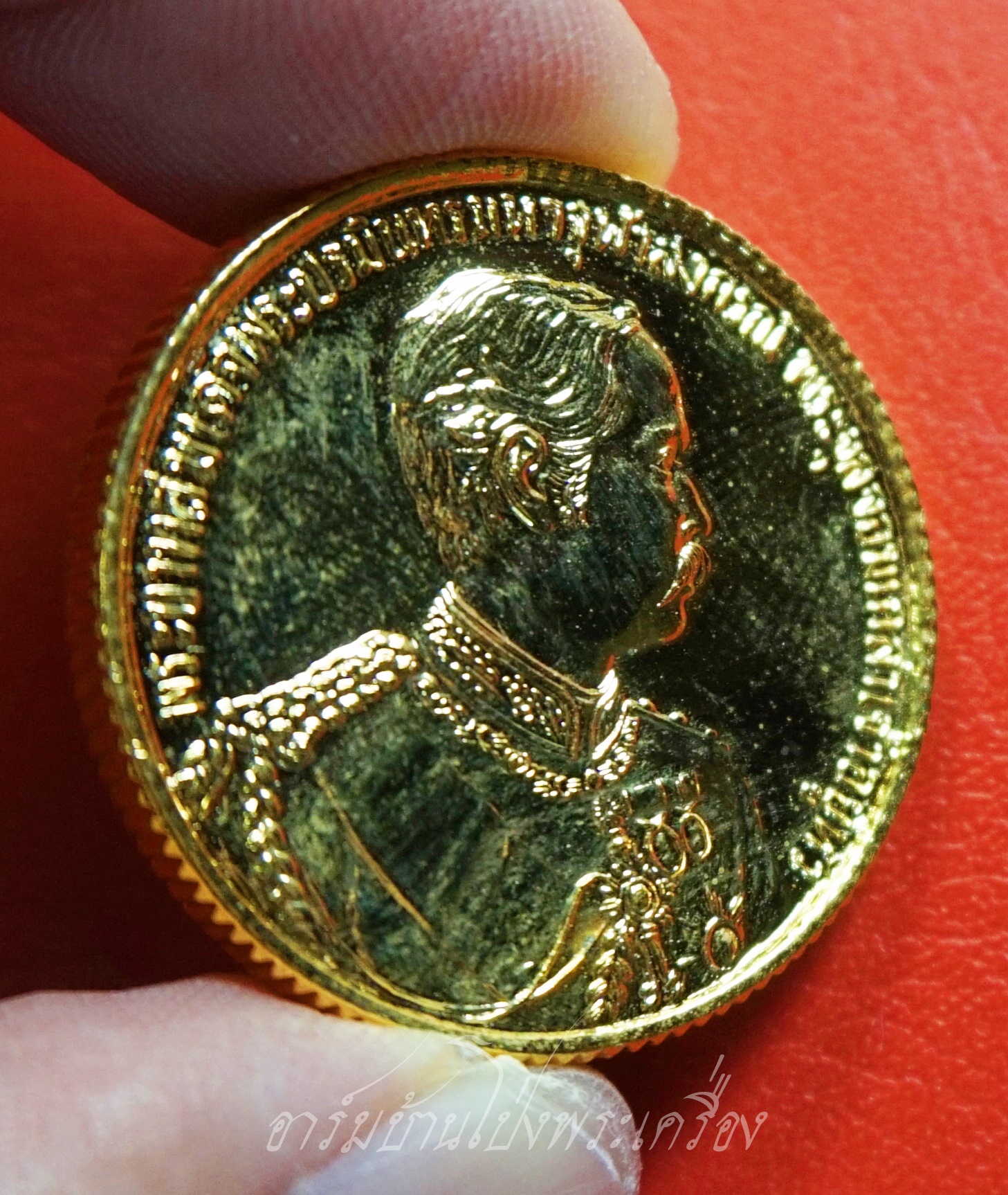 หลวงพ่อดี วัดพระรูป ปี๒๕๓๖ เหรียญ ร.๕ ขอบสตางค์ เนื้อกะไหล่ทอง(องค์ที่2)