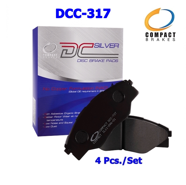 ผ้าเบรคหน้า Mitsubishi LANCER GLX, GLXI, E-CAR, CK2A COMPACT DCC-317 (รูปแทน)