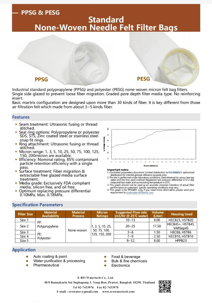 Bag filter PP 7"x17" (5um) GALVANIZED STEEL ORING