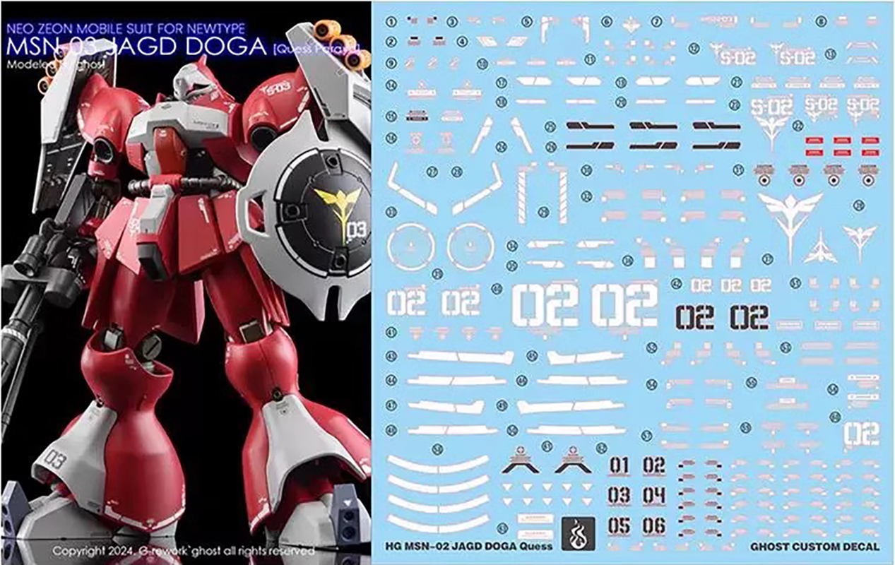 Water Decal 219 HG 1/144 Jagd Doga (Quess) ยี่ห้อ Ghost Decal