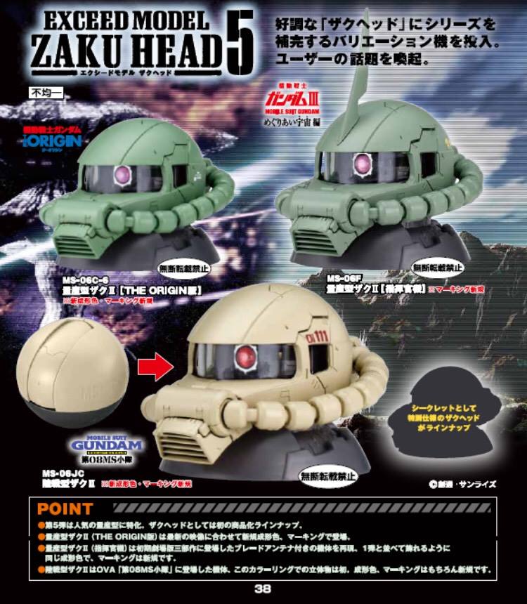 (Bandai) Gashapon Exceed Model Zaku Head ชุดที่ 5 Set 3 ลูก