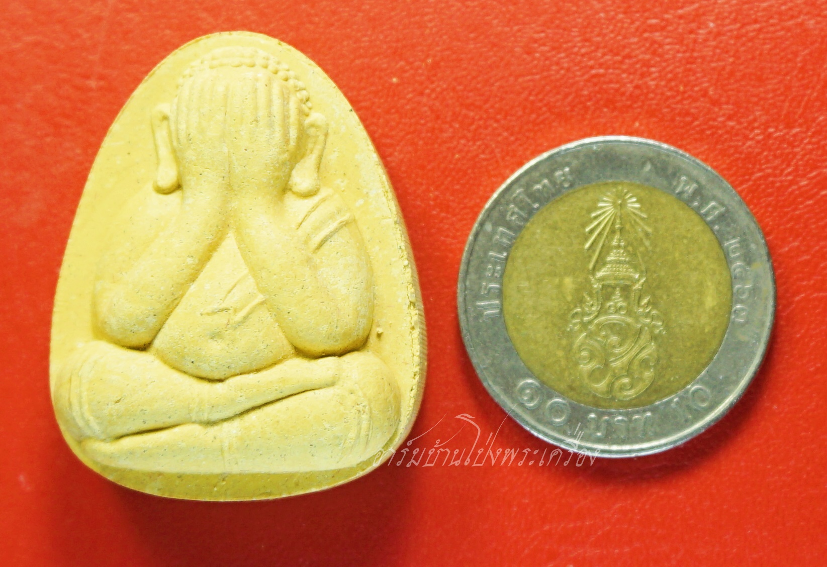 หลวงปู่แผ้ว วัดกำแพงแสน พระผงปิดตาจัมโบ้ ปี๒๕๕๐ รุ่นเจริญพร๘๔ สีเหลือง(องค์ที่6)