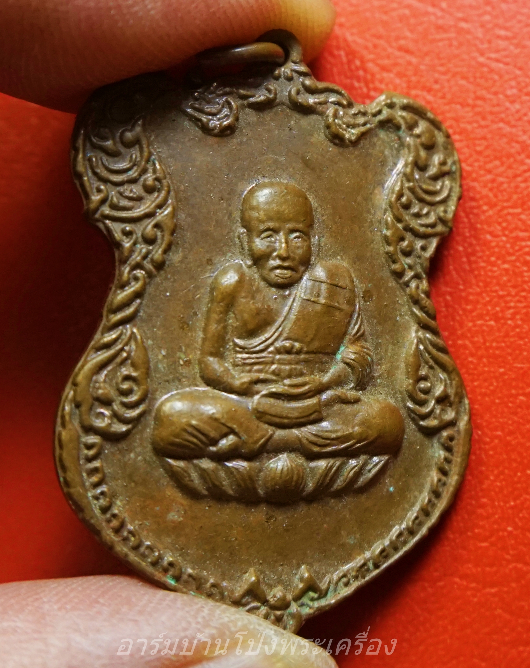 หลวงปู่ทวด วัดท่าเคย อ.สวนผึ้ง จ.ราชบุรี ที่ระลึกงานปิดทองฝังลูกนิมิต เนื้อทองแดงผิวไฟ(องค์ที่1)