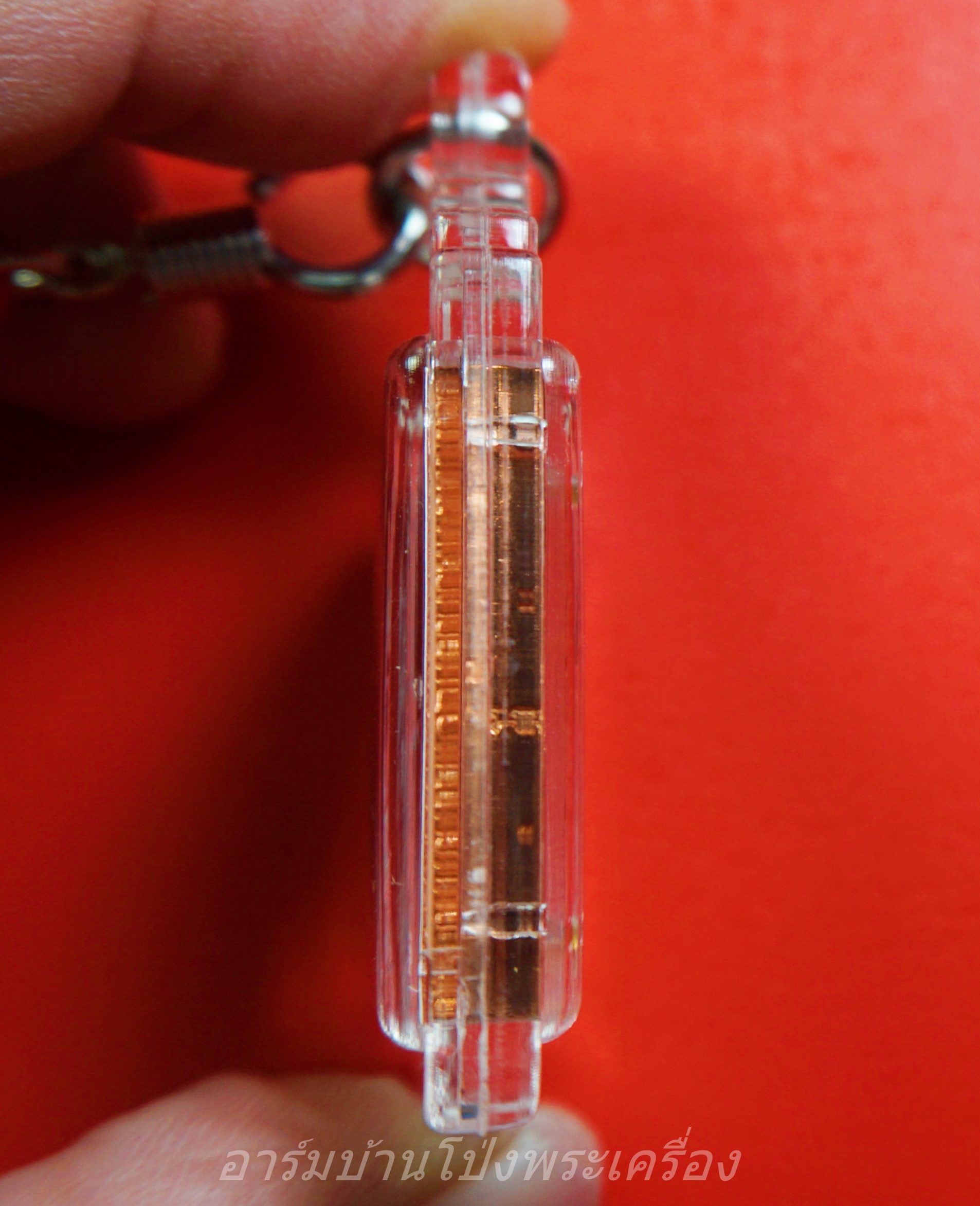 หลวงปู่แผ้ว วัดรางหมัน รูปถ่ายตะกรุดหลัง พร้อมเลี่ยมและเชือกร่ม(องค์ที่2)