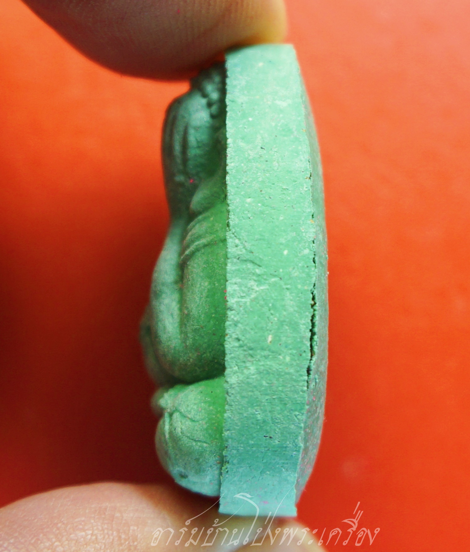 หลวงปู่แผ้ว วัดกำแพงแสน พระผงปิดตาจัมโบ้ ปี๒๕๕๐ รุ่นเจริญพร๘๔ สีเขียว(องค์ที่1)