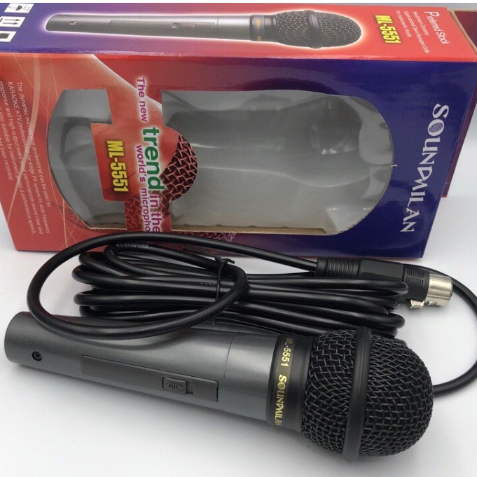 #รับประกัน💥 ไมโครโฟน ไมค์สาย Soundmilan รุ่น ML-5551 วัสดุคุณภาพดี แข็งแรง เสียงดี ไมค์ร้องเพลง - พร้อมสายสัญญาณ