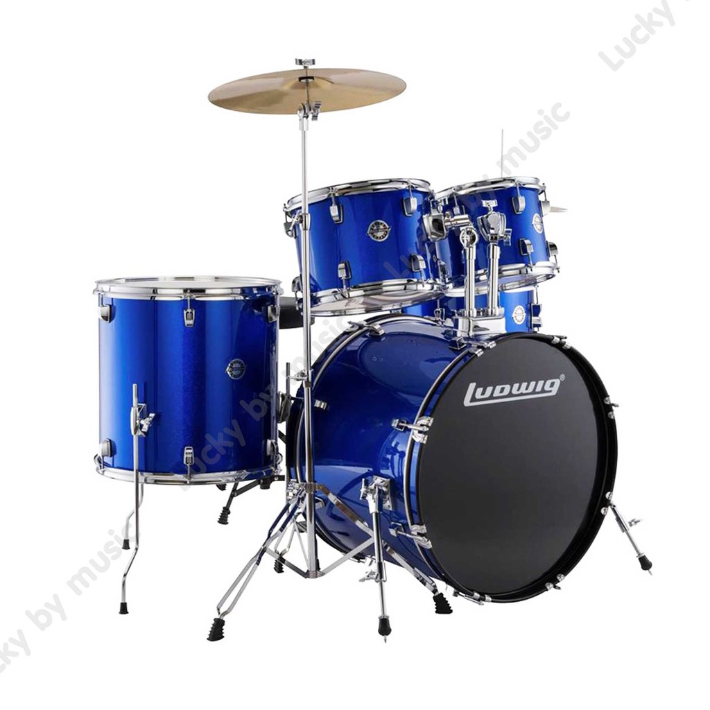 กลองชุด Ludwig Accent LC175 สีน้ำเงิน (5Pcs Drum with 13 Hihat + 16 Crash)