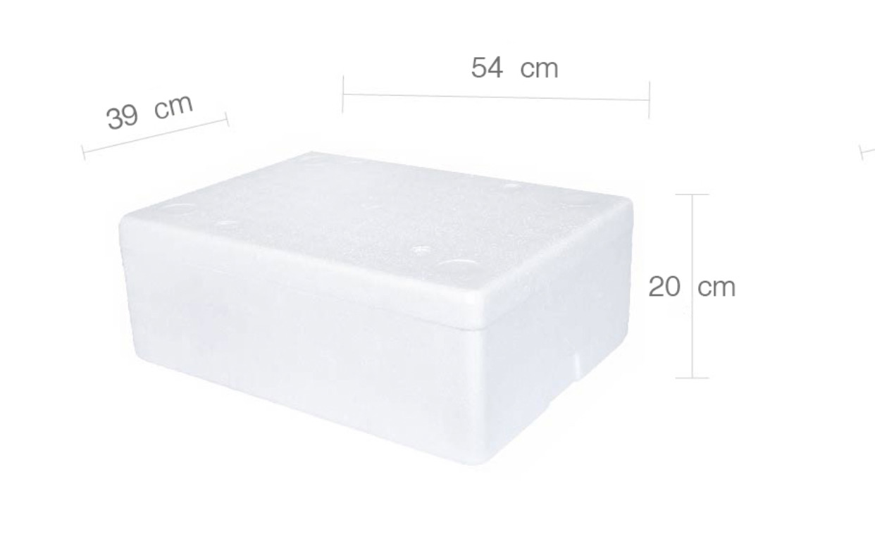 กล่องโฟม ใหม่ สำหรับปลูกผัก 39x54x20 ซ.ม. ความจุ 20 ลิตร