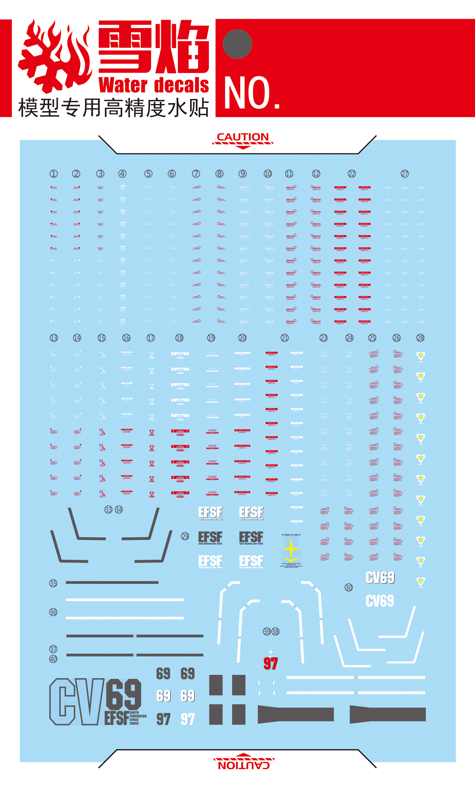 Decal 055 HG1/144 GM Sniper & GM Guard Custom ยี่ห่อ X-Y model