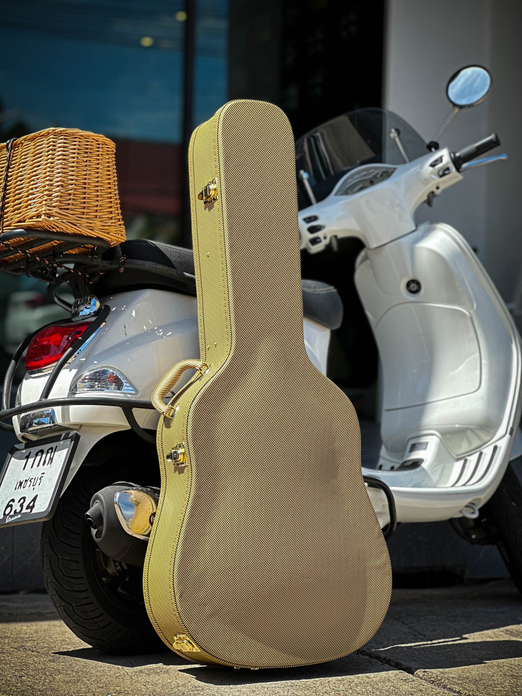 เคสกีต้าร์โปร่ง สำหรับกีต้าร์โปร่ง 41" นิ้ว ด้านในบุพรมหนา มีช่องใส่ของ กันกระแทกได้ดี รุ่น AC-01YL