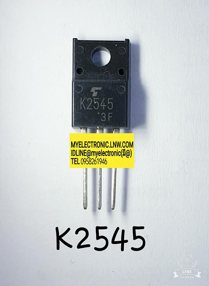 ขาย 2SK2545 ตัวถังTO220F ยี่ห้อ TOSHIBA ราคา ตัวละ . บาท มีหน้าร้านอยู่บ้านหม้อ กรุงเทพ ส่งของเร็ว มาซื้อหน้าร้านได้ สั่งปุ๊บส่งปั๊บ
