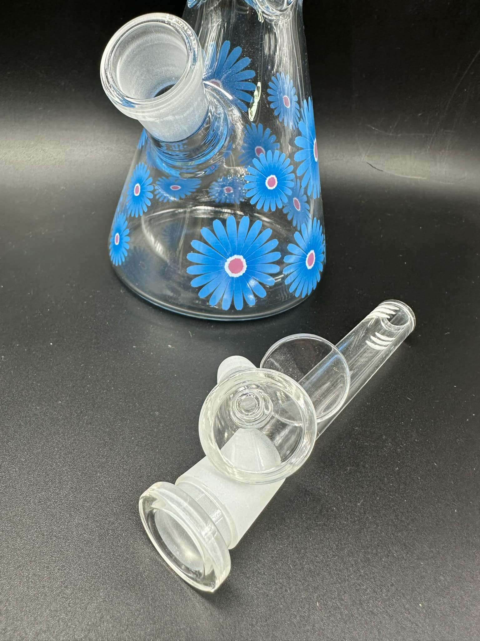 Blooming Flowers Glass Bong (25cm.)(Pink)