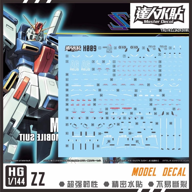 (Master Decal) Water Decal H009 HG1/144 WMS-03 ZZ Gundam
