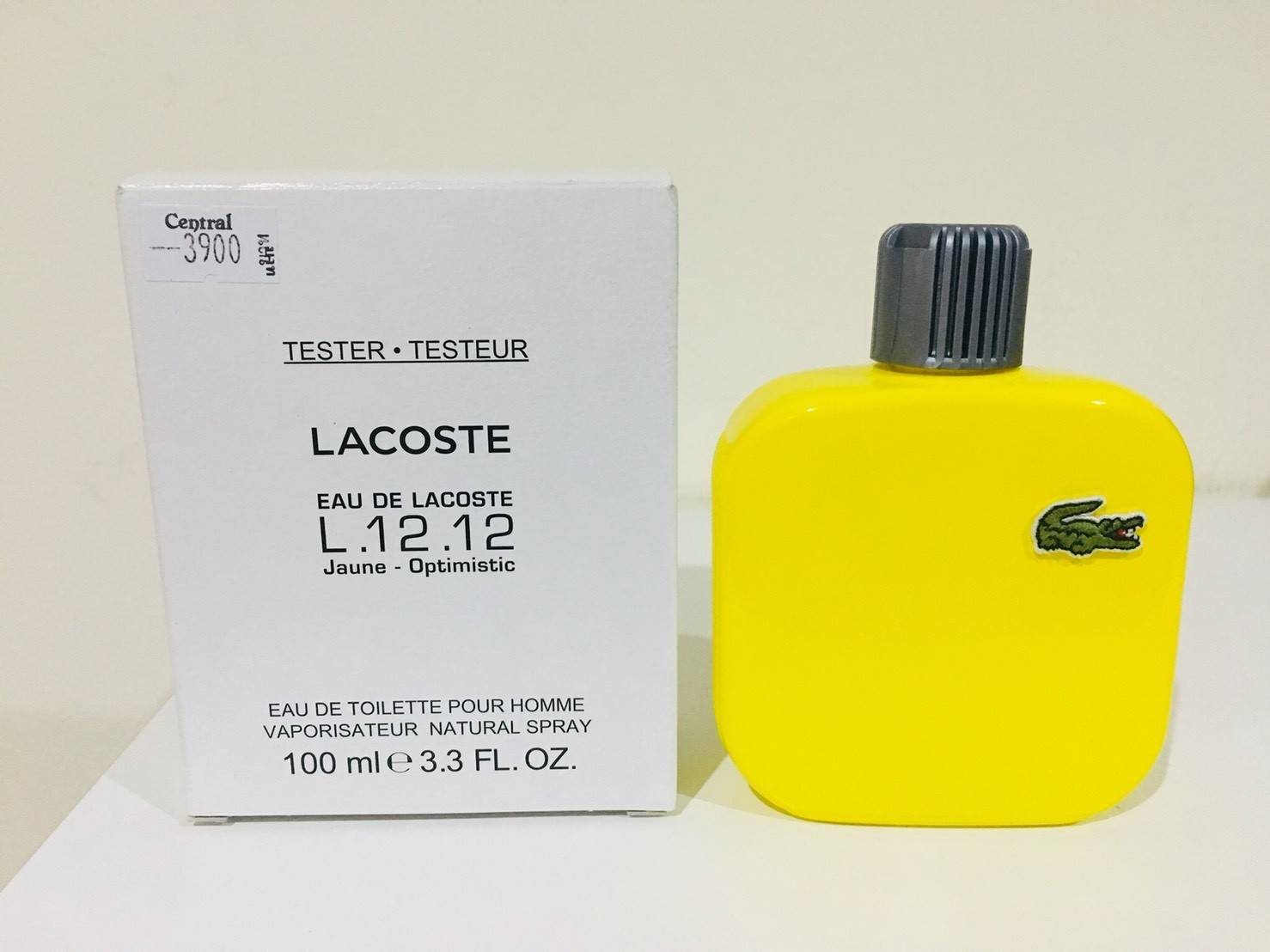 Tester Lacoste L.12.12. Jaune Optimistic EDT 100ml. น้ำหอมแท้ 100%