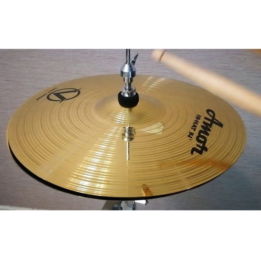 Amor V-TECH ไฮแฮท ขนาด14" นิ้ว Hihat 1 คู่ โลหะผสมทองเหลือง สีเหลืองทอง ทนทาน คุณภาพดี คุ้มค่า