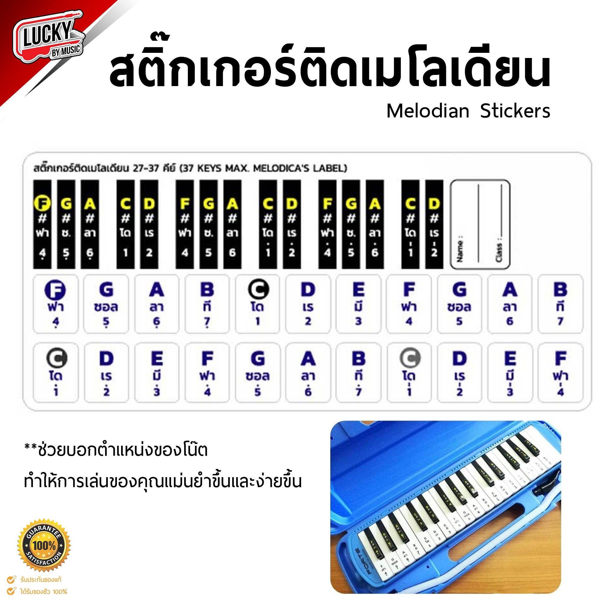สติ๊กเกอร์ตัวโน๊ต สติ๊กเกอร์เมโลเดียน Melodian Sticker สติ๊กเกอร์เมโลเดี้ยน