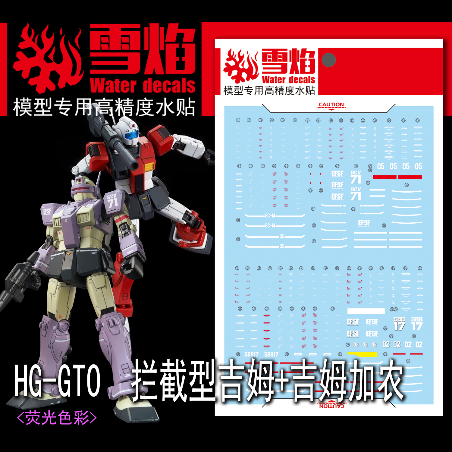 Decal 072 HG1/144 GM Intercept Custom & GM Cannon (Space Type) ยี่ห่อ X-Y model (สินค้าเหลือ1 แผ่น สั่งซื้อแล้วรอทางร้านติดต่อกลับ)