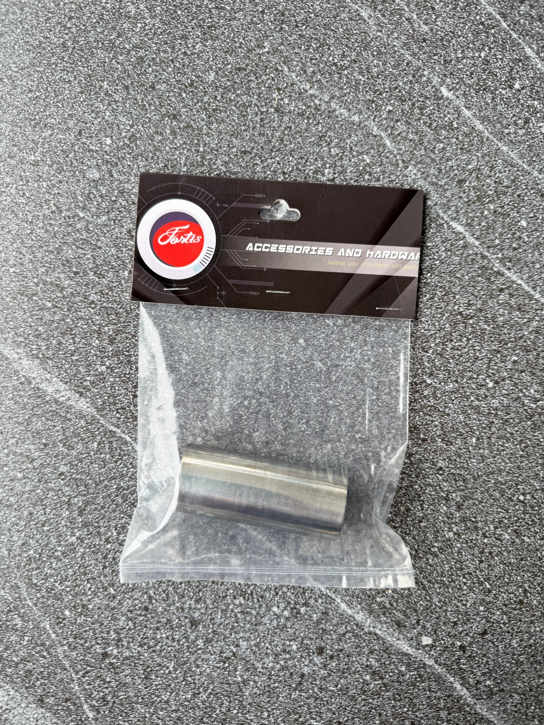 Finger Slide ฟิงเกอร์สไลด์ Fortis ยาว 60 mm กว้าง 25 mm โลหะเงิน ทนทาน