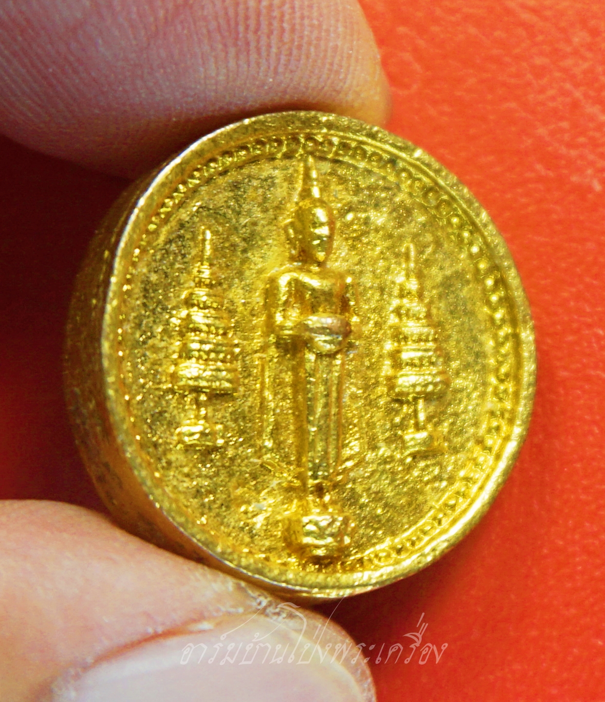 หลวงพ่อบ้านแหลม วัดบ้านแหลม เหรียญหล่อ ปี๒๕๓๙ เนื้อทองระฆัง(องค์ที่1)