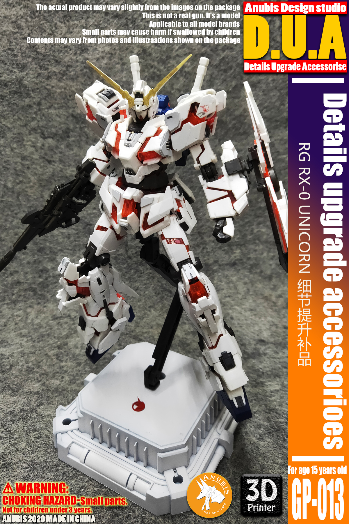 Preorder GP013 D.U.A.(Detals Upgrade Accessorise) 3D Printer Part RG1/144 Gundam Unicorn ยี่ห่อ Anubis สำเนา